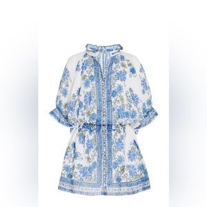 NWT Juliet Dunn Floral Blouson Cotton Mini Dress Size 4